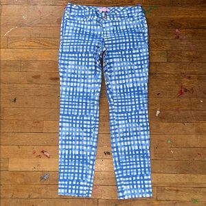 Lilly Pulitzer Blue & White Grid Print Pants